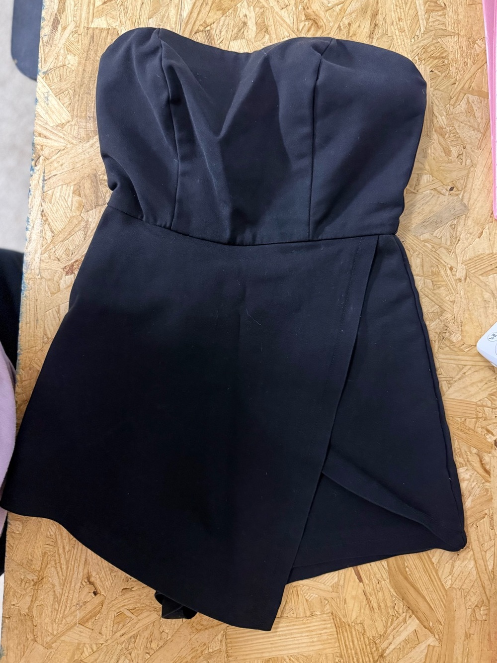 White Fox Strapless Black Romper